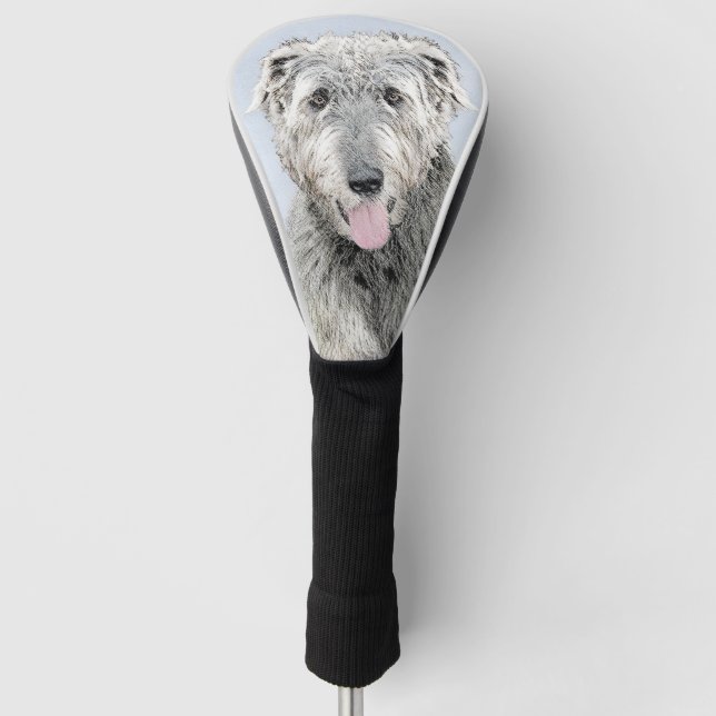 Irish Wolfhound Painting - Niedliche Original Hund Golf Headcover (Vorderseite)