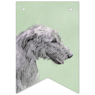 Irish Wolfhound Painting - Niedliche Original Hund Wimpelkette