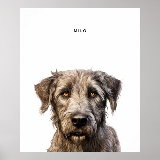 Irish Wolfhound Personalisiert Print Poster (Vorne)