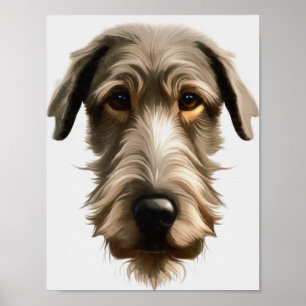 Irish Wolfhound Pet Portrait Painting Abgeschieden Poster