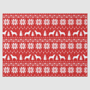 Irish Wolfhound Silhouetten Weihnachtsmuster Red Seidenpapier