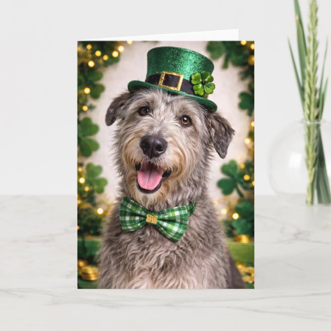 Irish Wolfhound St. Patrick’s Day Karte  (Vorderseite)