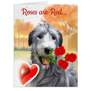 Irish Wolfhound Valentine Kunstwerk Grußkarte