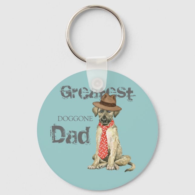 Irish Wolfhound Vater Schlüsselanhänger (Vorderseite)