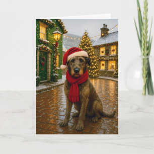 Irish Wolfhound Weihnachtskarte Feiertagskarte