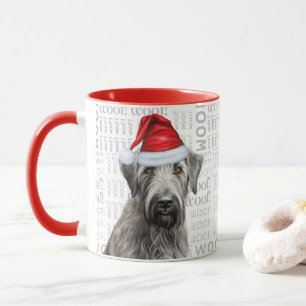 Irish Wolfhound Weihnachtsmann-Hund-Wuff-Hintergru Tasse