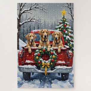 Irish Wolfhound Weihnachtsroter LKW Feiertagsgesch