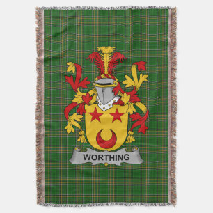 Irish Worthing Coat of Arms Familienwappen Irland Decke