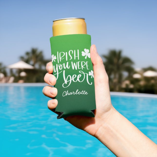 Irish You Were Beer Gradient St. Patrick's Day Selters Dosenkühler (In Situ Pool)
