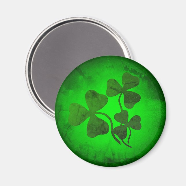 Irishcher Kleeblatt/grüner Klee, irisches Grün Magnet (Vorderseite/Rückseite)