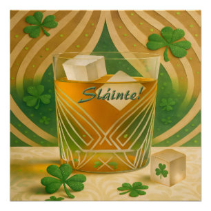 Irishcher Whiskey-Becher "Sláinte!" Poster