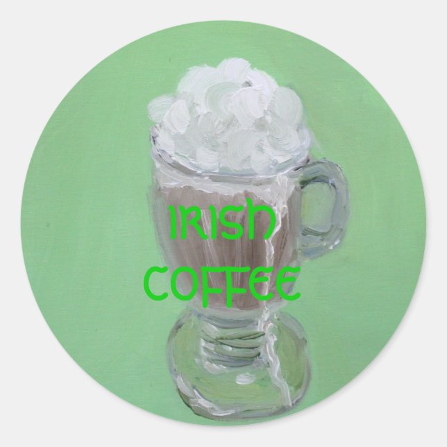 "Irishcoffee " Runder Aufkleber (Vorderseite)