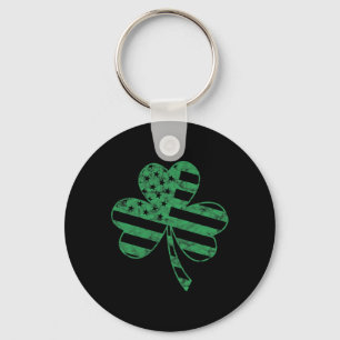 Irishisch-Amerikanische Flagge Vintage Shamrock St Schlüsselanhänger