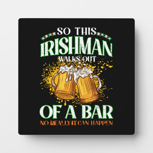 Irishman Drinking Beer St. Patrick's Day Fotoplatte (Vorderseite)
