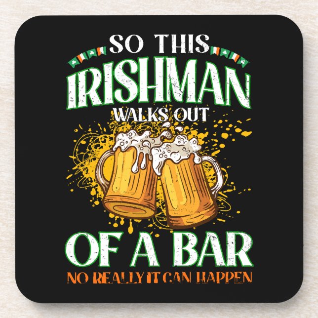Irishman Drinking Beer St. Patrick's Day Getränkeuntersetzer (Vorderseite)