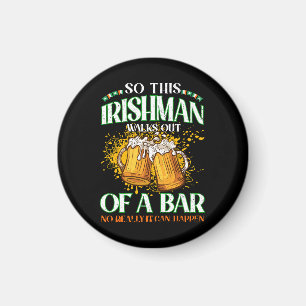 Irishman Drinking Beer St. Patrick's Day Magnet