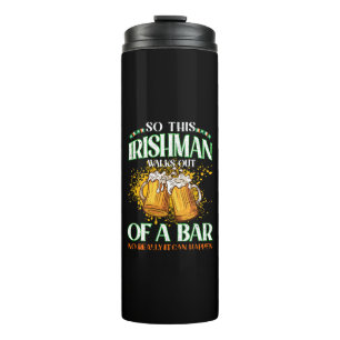 Irishman Drinking Beer St. Patrick's Day Thermosbecher