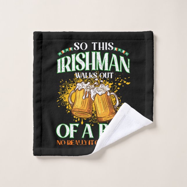 Irishman Drinking Beer St. Patrick's Day Waschlappen (Waschlappen)