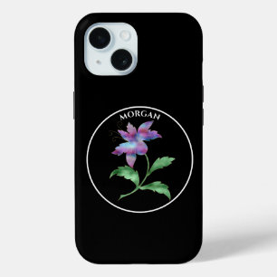Irisierende Blume, Schwarzer Kreis auf Schwarz, Na Case-Mate iPhone Hülle
