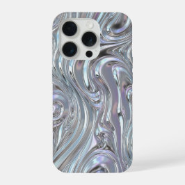 Irisierende Flüssig-Chrom Futuristische Y2K Metall iPhone 15 Pro Hülle