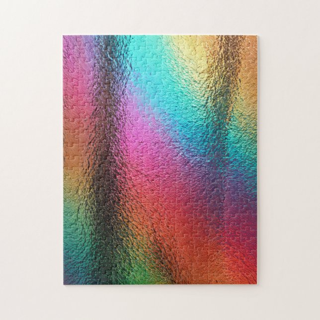 Irisierende gewellte Regenbogen-Glastextur (Vertikal)