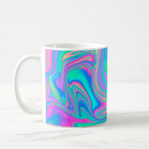 Irisierende holografische holografische Struktur a Kaffeetasse