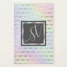 Irisierende Imitate Holografisches Muster Monogram