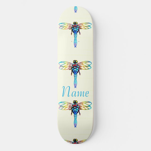 Irisierende Libelle Thunder_Cove Skateboard (Vorderseite)