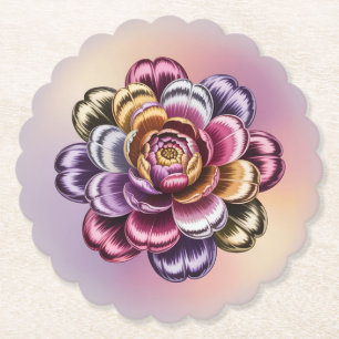 Irisierende metallische Blumen- Untersetzer-Set mi Untersetzer