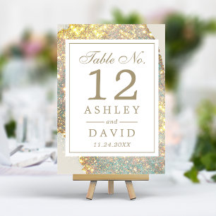 Irisierende moderne Glitter-Hochzeitstisch-Nummer Tischnummer