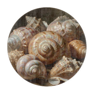 Irisierende Muschel-Stillleben Schneidebrett