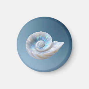 Irisierende Nautilus-Schnecken-Spirale Magnet