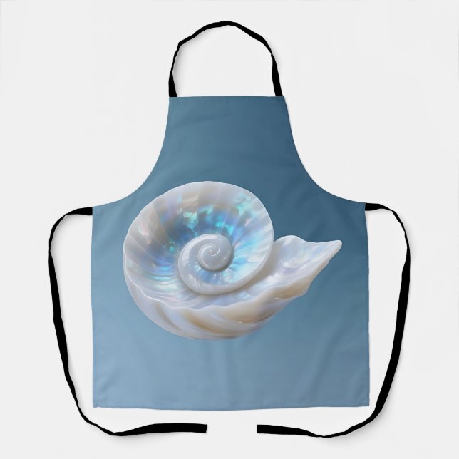 Irisierende Nautilus-Schnecken-Spirale Schürze (Vorderseite)