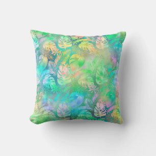 Irisierende Pastellfarben Pink Lila Blue Tropical  Kissen