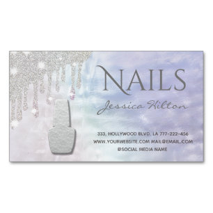 Irisierende Perle schillernde Tropfen Nagelstudio Magnetische Visitenkarte