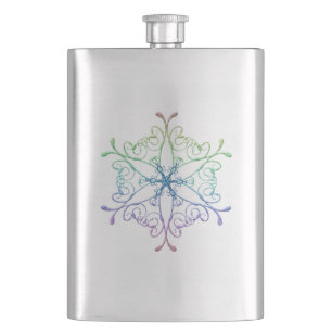Irisierende Schneeflocke-Flasche Flachmann