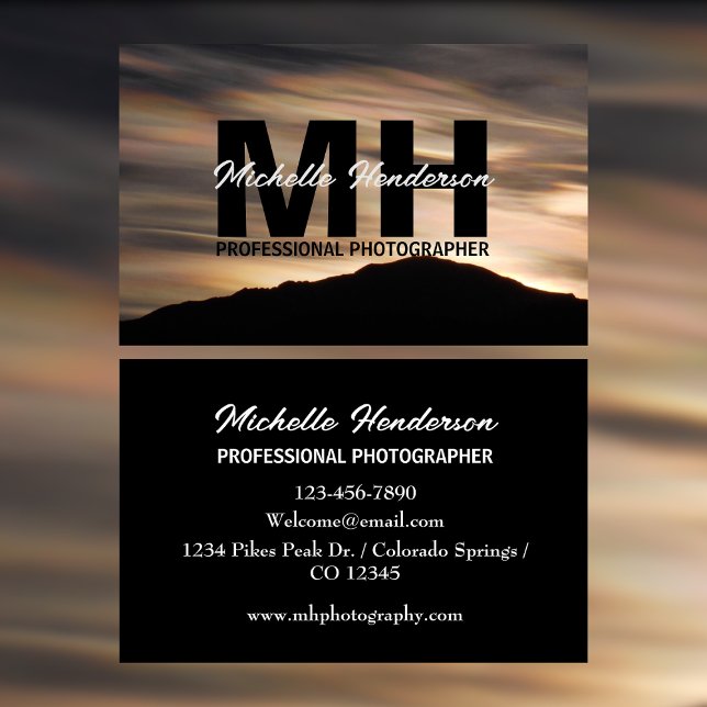 Irisierende Wolken Silhouette Schwarz Visitenkarte (Von Creator hochgeladen)