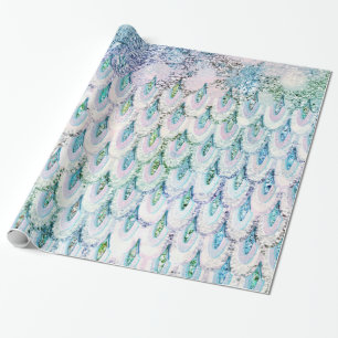 Irisierender aquamariner Glitzer Meerjungfische Geschenkpapier