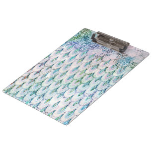 Irisierender aquamariner Glitzer Meerjungfische Klemmbrett