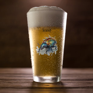 Irisierender Käfer in Wasserfarbe, nach Maß Glas