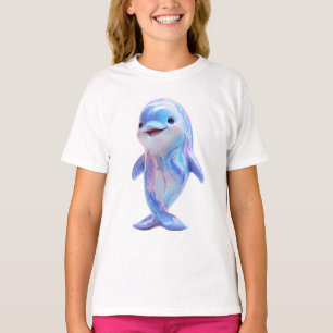 Irisierender Kosmischer Mergel-Delfin-Kinder T-Shirt