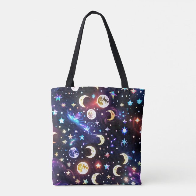 Irisierender Mondstein-Opal-Lunarphasen Tasche (Rückseite)