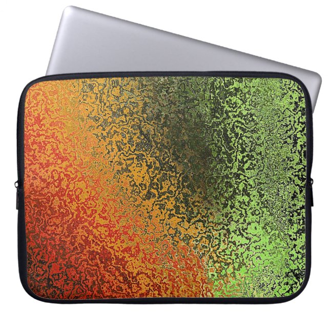 Irisierender Orange- und grüner Laptop-Sieb Laptopschutzhülle (Vorderseite)
