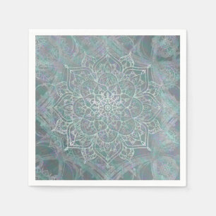 Irisierender Schimmer Mandala Boho Chic Serviette