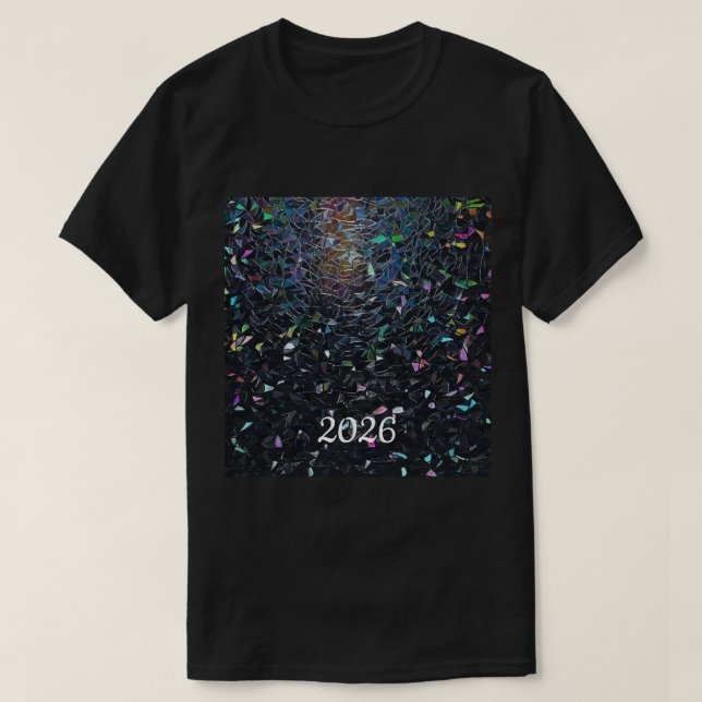 Irisierendes abstraktes Buntglas-Muster T-Shirt (Design vorne)