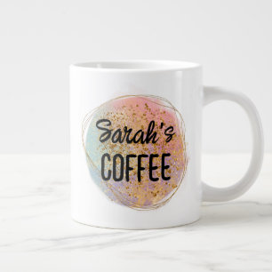 Irisierendes abstraktes Glitter mit Namen Jumbo-Tasse