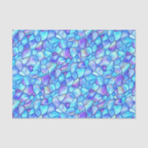Irisierendes Aquablaues Aquarell-Seeglas-Decoupage