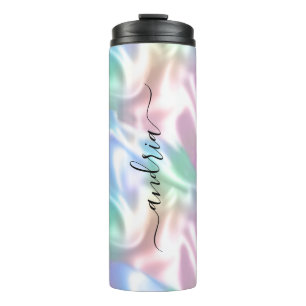 Irisierendes Design, Name des schwarzen Skripts Thermosbecher