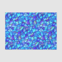 Irisierendes Eisblau- und Violett-Seeglas-Decoupag