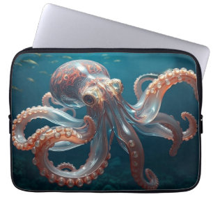 Irisierendes Glas-Oktopus-Kunstwerk Tiefseetiere Laptopschutzhülle